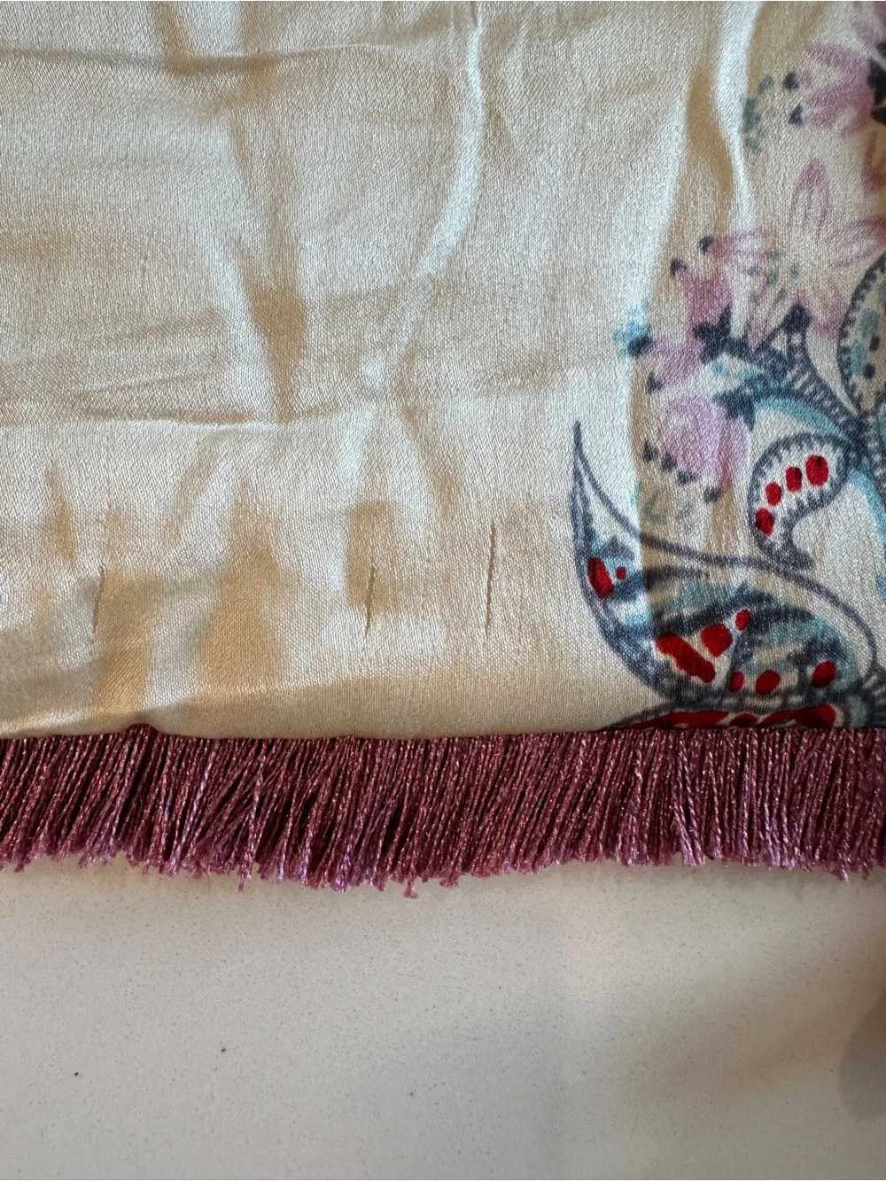 Anthropologie Silk Floral Throw Pillow Cover **READ Description**